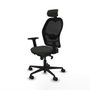 Piqueras y Crespo Chaise de Bureau avec Appui-tête Jorquera 2D036N2 Noir
