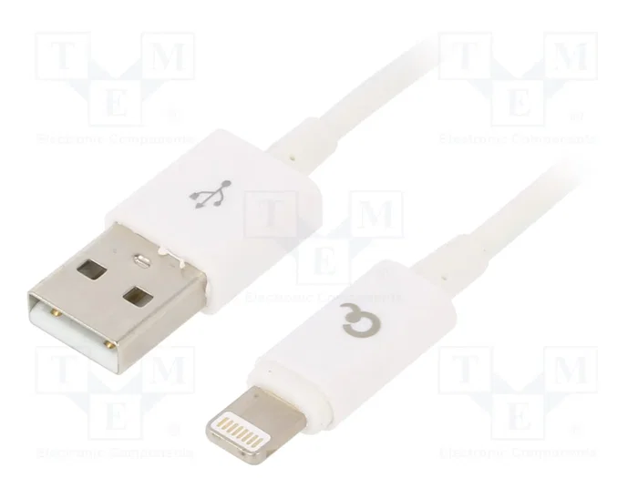 Cablexpert Câble Lightning CC-USB2P-AMLM-1M-W 1 m Blanc