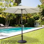 Aktive Parasol de jardin rond 270 cm avec cheminée et mât en aluminium de 3.8 cm, ombrelle pour terrasse
