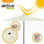 Aktive Parasol de jardin rond 270 cm avec cheminée et mât en aluminium de 3.8 cm, ombrelle pour terrasse