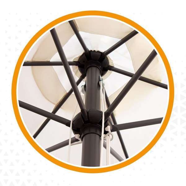 Aktive Parasol de jardin rond 270 cm avec cheminée et mât en aluminium de 3.8 cm, ombrelle pour terrasse Aktive Parasol de jardin rond 270 cm avec cheminée et mât en aluminium de 3.8 cm, ombrelle pour terrasse