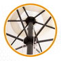 Aktive Parasol de jardin rond 270 cm avec cheminée et mât en aluminium de 3.8 cm, ombrelle pour terrasse