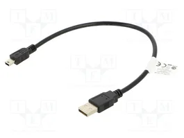 LANBERG Câble USB 2.0 USB A vers Mini USB B, 0,3m, noir