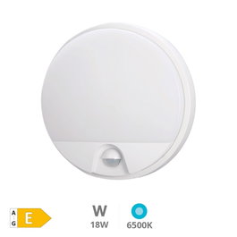 GSC Evolution Applique murale ronde LED Doko avec capteur de mouvement, 15W, 6000K, Blanc