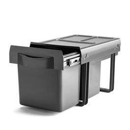 HERRAJES ALK Cube poubelle extractible Midi Light H350, 2x16L, Antracite, avec poignée