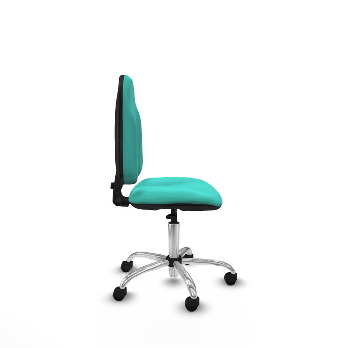 PIQUERAS Y CRESPO Chaise de bureau Algarra turquoise avec mécanisme de contact permanent et piètement chromé PIQUERAS Y CRESPO Chaise de bureau Algarra turquoise avec mécanisme de contact permanent et piètement chromé