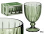 Vivalto Verre à Vin Rayures Vert 310 ml, 8,5x13,3x8,5 cm, en Verre (Set de 24)