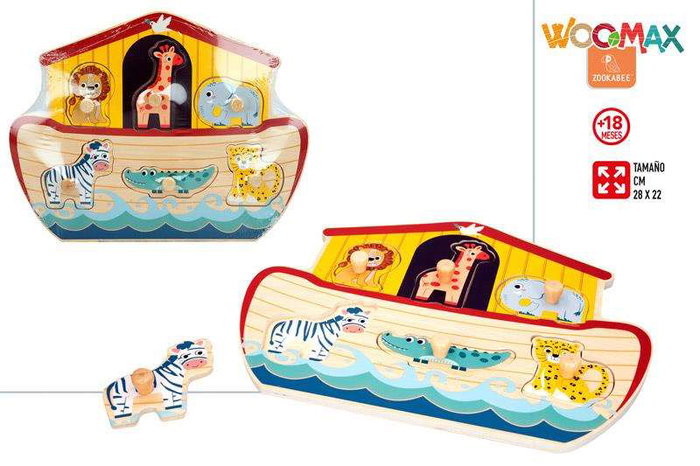 Color Baby Puzzle en bois Arca de Noe 28x22 cm - Arche de Noé - Jeu éducatif - À partir de 36 mois