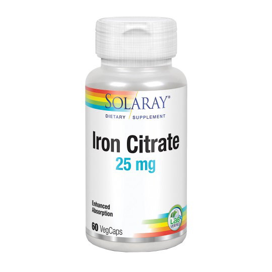 SOLARAY Iron citrate 25mg, 60 capsules