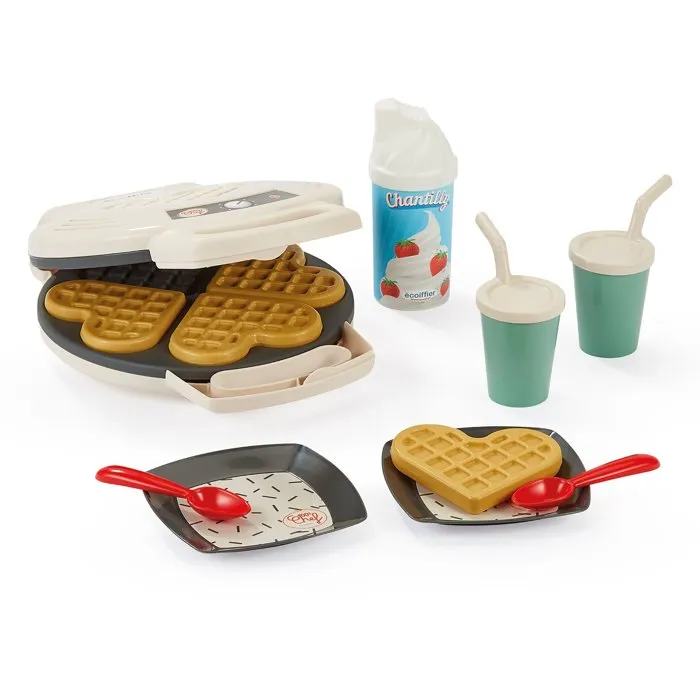 Ecoiffier 2534 Ensemble Petit Électroménager Chef 100% - Gaufrier, Cafetière, Blender avec 21 Accessoires - Jouet pour Enfant dès 18 Mois