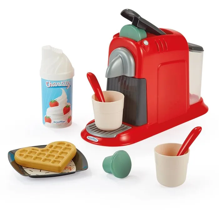 Ecoiffier 2534 Ensemble Petit Électroménager Chef 100% - Gaufrier, Cafetière, Blender avec 21 Accessoires - Jouet pour Enfant dès 18 Mois