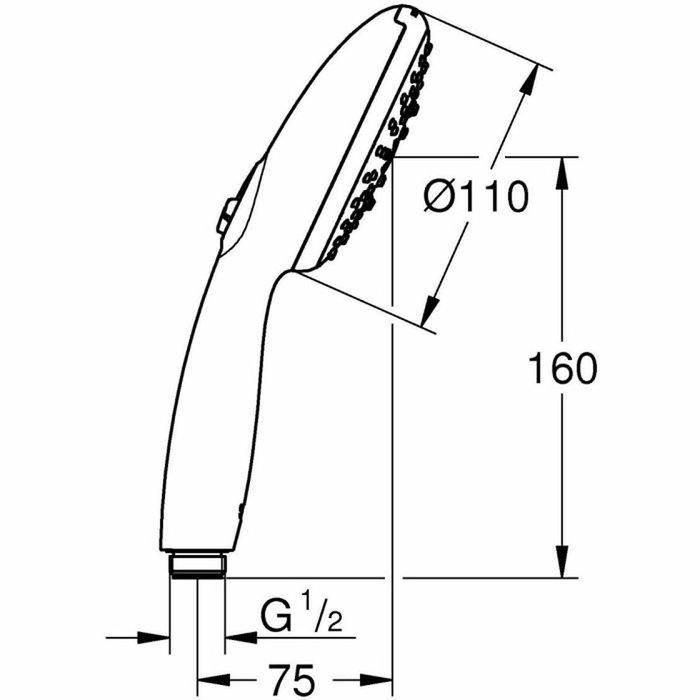 Grohe Pommeau de douche Vitalio Start 110 26031001, 3 jets, Chromé