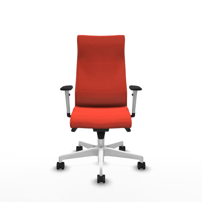 Piqueras Y Crespo Sillón Albacete Orange foncé avec mécanisme Sincro et base blanche Piqueras Y Crespo Sillón Albacete Orange foncé avec mécanisme Sincro et base blanche