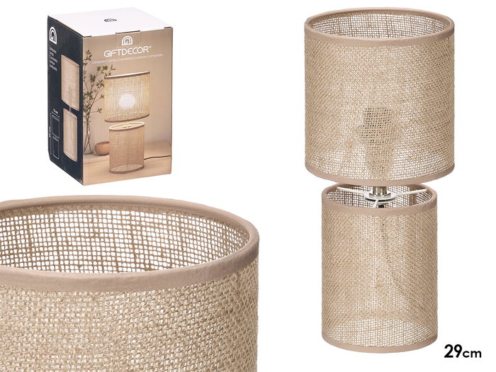 Giftdecor Lampe de Table Tressée Naturelle Métal Plastique Tissu 13 x 13 x 29 cm (Set de 12) Giftdecor Lampe de Table Tressée Naturelle Métal Plastique Tissu 13 x 13 x 29 cm (Set de 12)