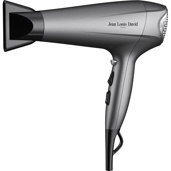 Jean Louis David - Sèche-cheveux Power Dry 2400 W avec diffuseur - 3 températures et 2 vitesses - Gris - Professionnel