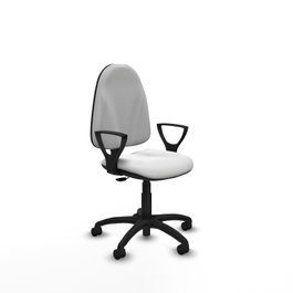 PIQUERAS Y CRESPO Chaise de bureau Algarra, tissu blanc, base polyamide noire