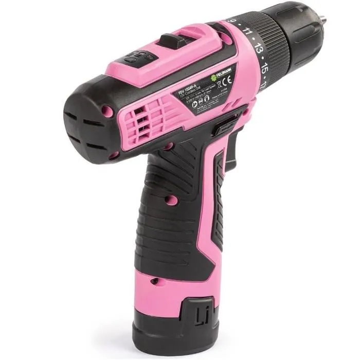 Fieldmann FDV 10249-A Perceuse visseuse sans fil 12V avec 2 vitesses, mandrin auto-serrant 10 mm et batterie Li-Ion 1,5 Ah