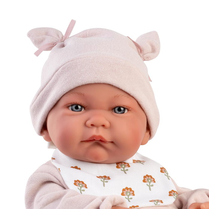 Muñecas Antonio Juan Poupée bébé réaliste Nica nouveau-né avec sac à langer, body, pantalon, bonnet et couverture - Version multilingue (3 ans et plus)