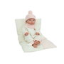 Arias Muñeca Elegance 38 cm - Poupée fille Aria beige avec coussin, corps en vinyle, pour enfants de 3 à 99 ans