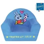 Fun House - Fauteuil club enfant Trotro en mousse légère - Transportable - Housse lavable - Bleu