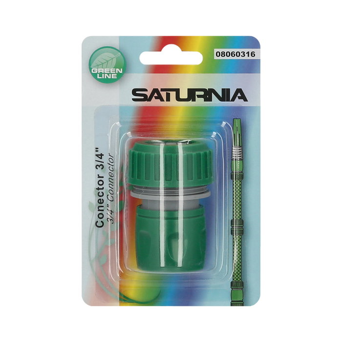 SATURNIA Connecteur tuyau plastique 3/4 blister SATURNIA Connecteur tuyau plastique 3/4 blister