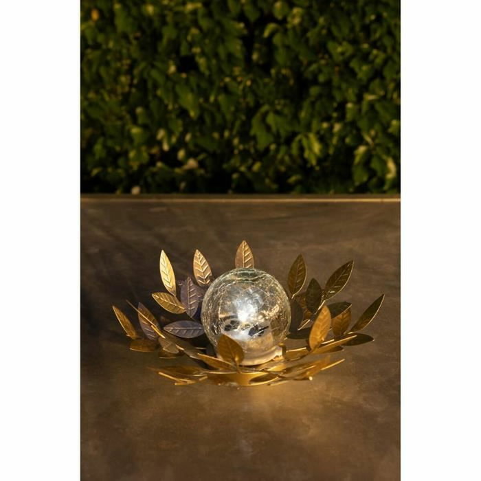Galix Nénuphar solaire Or et Verre craquelé