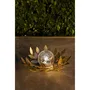 Galix G4495 Nénuphar Solaire Exterieur avec Boule en Verre Craquelé et Finition Or - Lumière LED Blanche 7 Lumens - Alimentation Solaire - Éclairage Jardin Déco