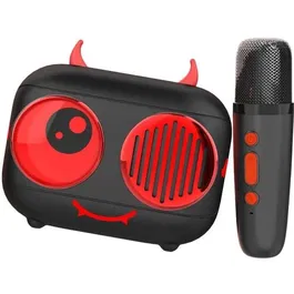 CGV DIABLO - Kit Karaoké Enceinte Bluetooth avec Micro Sans Fil, Effets Vocaux (8h Autonomie, Recharge USB)