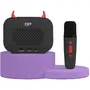 CGV DIABLO - Kit Karaoké Enceinte Bluetooth avec Micro Sans Fil, Effets Vocaux (8h Autonomie, Recharge USB)