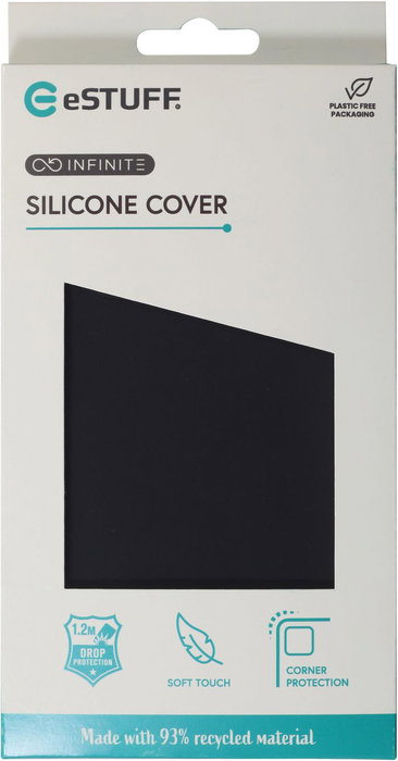 eSTUFF Coque iPhone 11 INFINITE RIGA en Silicium Noir - Protection Chute 1.2m - Fabriquée avec 93% de Matériaux Recyclés