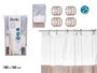 Berilo Rideau de Douche PEVA 180 x 180 cm Beige Transparent (Set de 12)