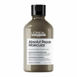 L'Oréal Shampooing Absolut Repair Molecular - Reparation Structurelle 2 ans de Dégâts - Sans Sulfates - Pour Tous Cheveux Abîmés - 300 ml
