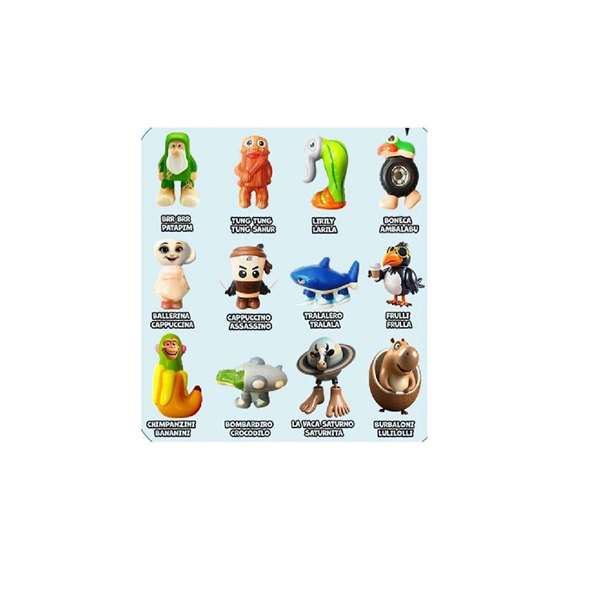Bizak Squeeze Brainrot Figurine d'action 10 cm, Lot de 12 unités
