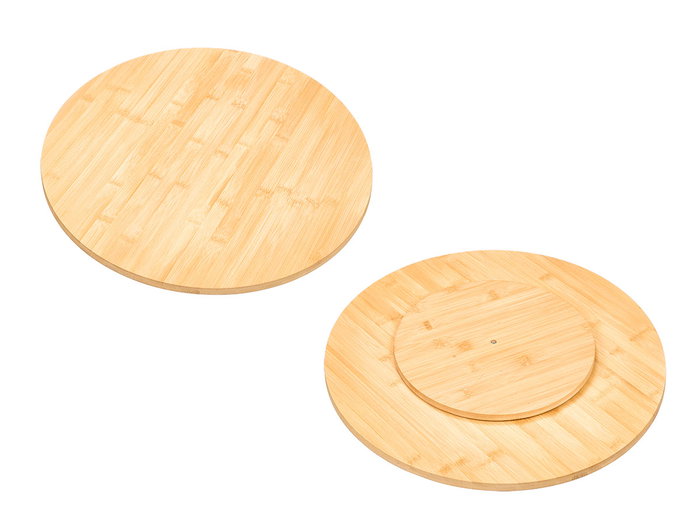 Kinvara Plateau Tournant Rond en Bambou 50,5 cm (Set de 6)