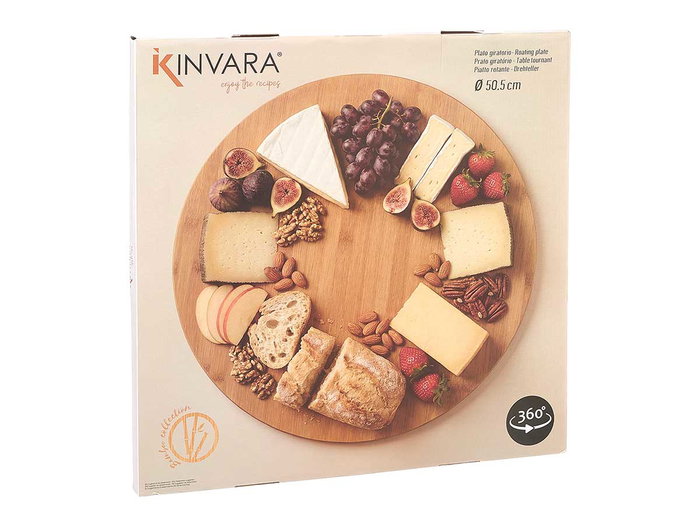 Kinvara Plateau tournant rond diamètre 50,5 cm en bambou Kinvara Plateau tournant rond diamètre 50,5 cm en bambou