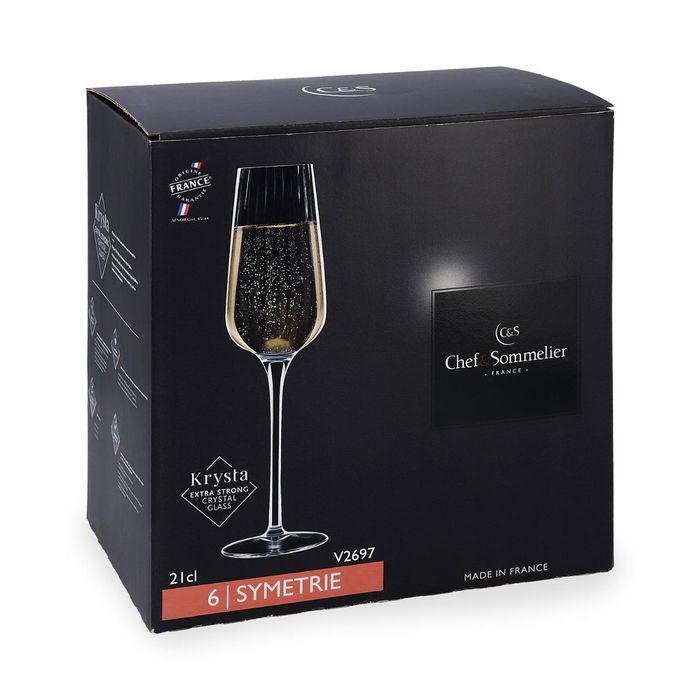 Coupe de champagne Chef & Sommelier Symetrie Transparent verre 210 ml Champagne 6 Unités Coupe de champagne Chef & Sommelier Symetrie Transparent verre 210 ml Champagne 6 Unités