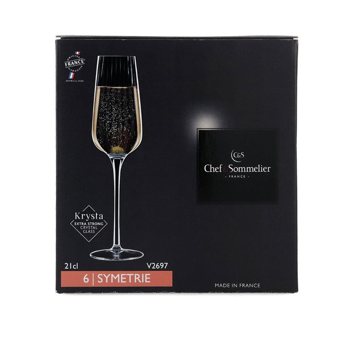 Coupe de champagne Chef & Sommelier Symetrie Transparent verre 210 ml Champagne 6 Unités Coupe de champagne Chef & Sommelier Symetrie Transparent verre 210 ml Champagne 6 Unités