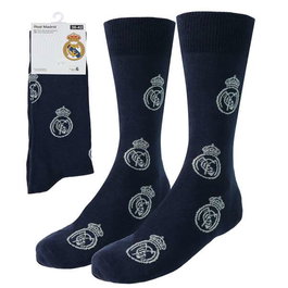 Cerdà Calcetines 6,6 Chaussettes Adulte Real Madrid Taille Unique avec Logo - Bleu Foncé