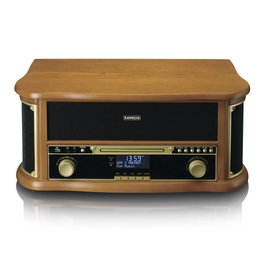 Lenco TCD-2571WD Lecteur Vinyle Multifonction en Bois avec Bluetooth et Radio DAB+