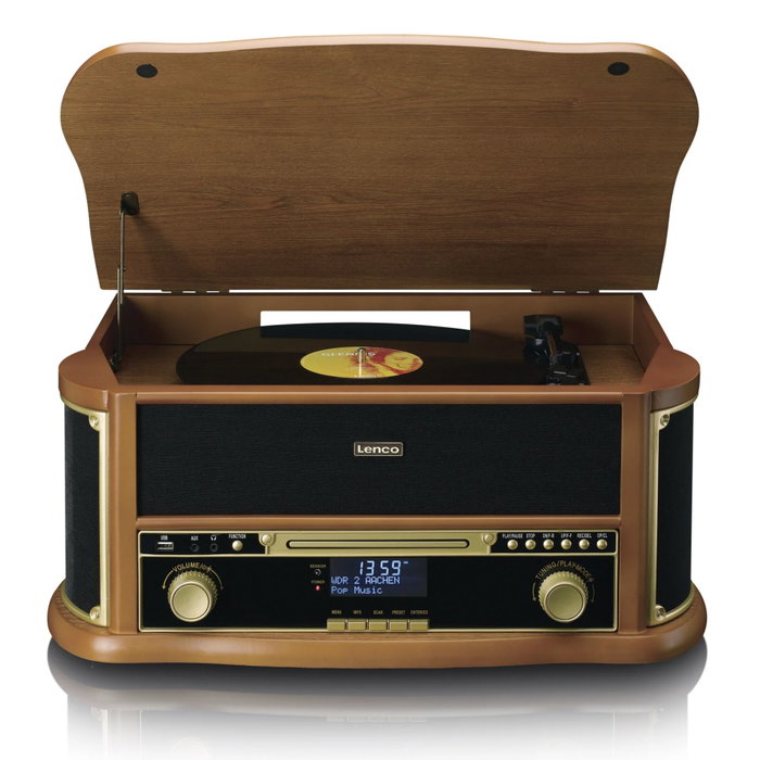 Lenco TCD-2571WD Lecteur Vinyle Multifonction en Bois avec Bluetooth et Radio DAB+ Lenco TCD-2571WD Lecteur Vinyle Multifonction en Bois avec Bluetooth et Radio DAB+