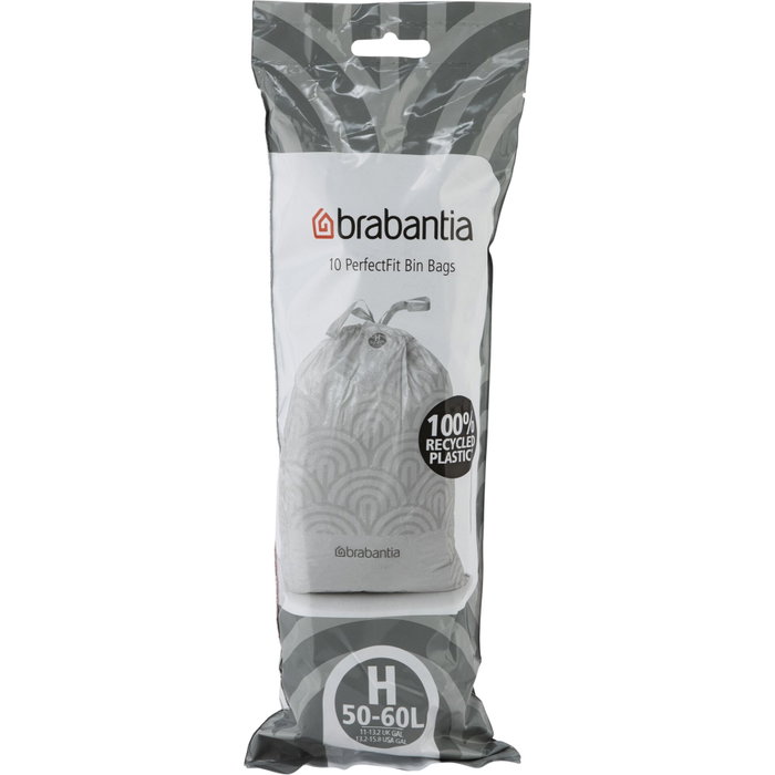 Brabantia PerfectFit Sacs Poubelle Code H 50-60 Litres, 10 pièces Brabantia PerfectFit Sacs Poubelle Code H 50-60 Litres, 10 pièces