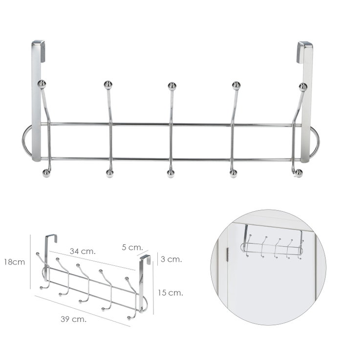 ORYX Porte-manteau Métallique pour Porte - Finition Inox