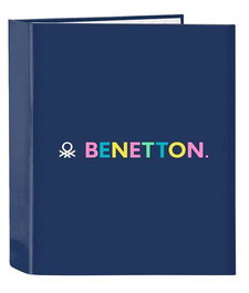 Benetton, Carpeta f. 4 anillas 35mm lomo ancho "Cool", Classeur à 4 anneaux 35mm à dos large 27x33x6cm