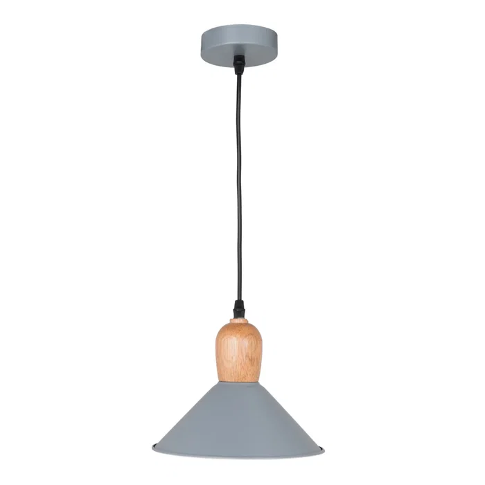 Lámpara Colgante SKD-P134-G - Applique suspendue en aluminium et bois réglable avec ampoule non incluse