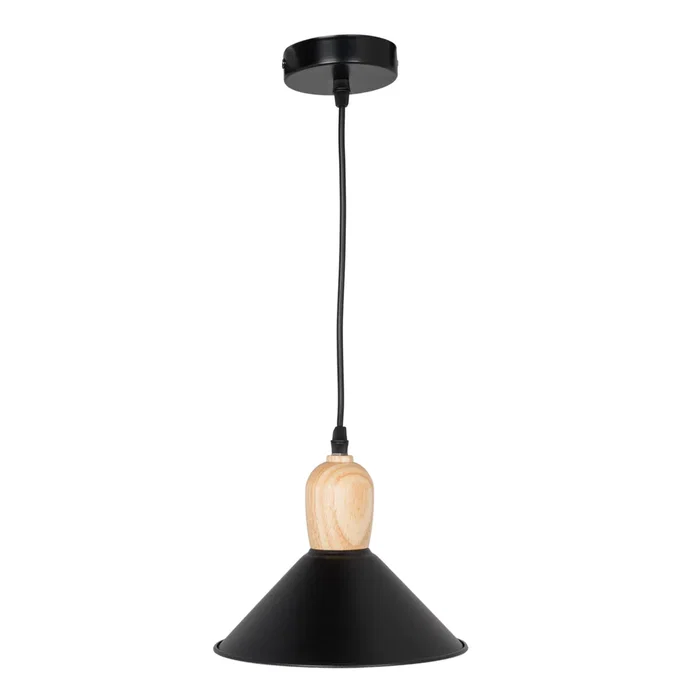 Lampe Suspendue "Laura" Métal et Bois avec Cable Réglable [SKD-P134-G]