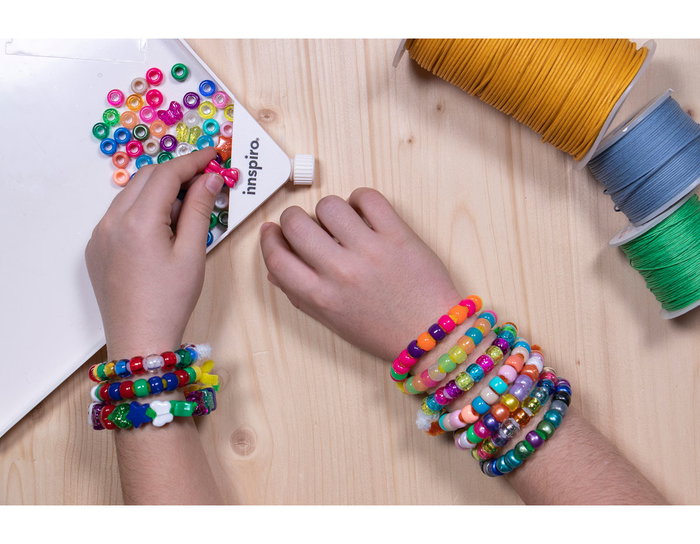 Innspiro Sac de 1000 perles en plastique éco multicolores pastel 9mm