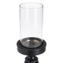 BigBuy Home Bougeoir Noir Bois Verre 12 x 12 x 62 cm