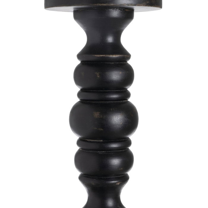 BigBuy Home Bougeoir Noir Bois Verre 12 x 12 x 62 cm BigBuy Home Bougeoir Noir Bois Verre 12 x 12 x 62 cm