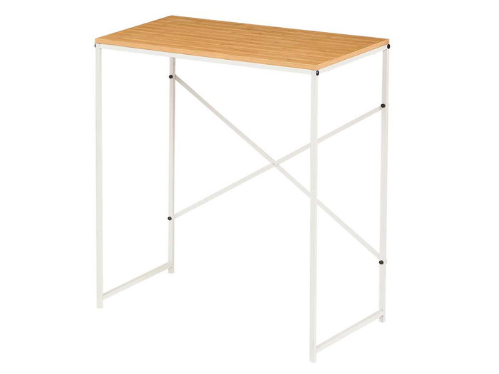 GIFTDECOR Mesa Consola Blanca Blanco-Bambu GIFTDECOR Mesa Consola Blanca Blanco-Bambu
