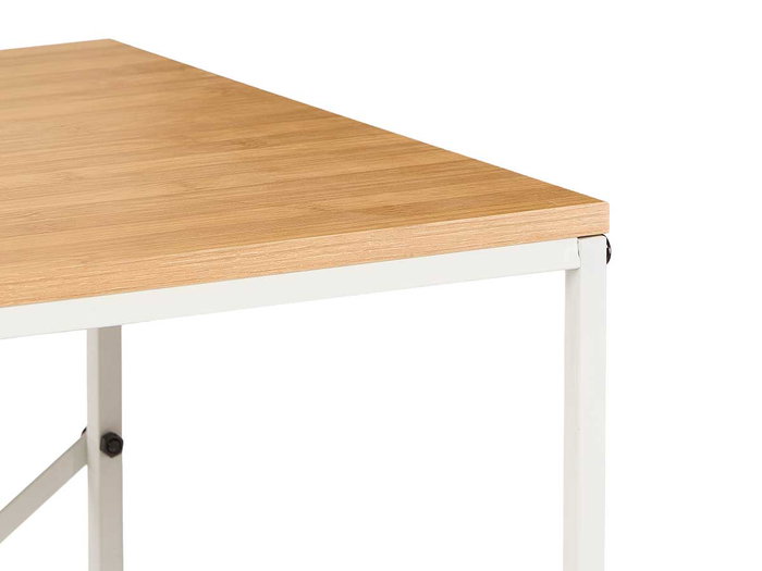 GIFTDECOR Mesa Consola Blanca Blanco-Bambu GIFTDECOR Mesa Consola Blanca Blanco-Bambu